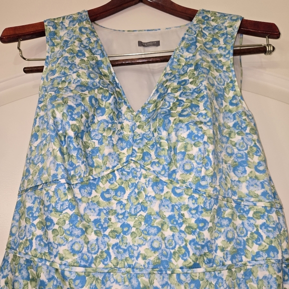 Ann Taylor Petites Blue and Green Cotton Sundress - Picture 2 of 9